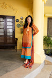 Maria Osama Khan - Nehr  - Bright Orange - Lawn & Tissue silk - 3 Piece