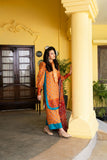 Maria Osama Khan - Nehr  - Bright Orange - Lawn & Tissue silk - 3 Piece
