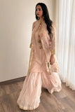 Minutiae - Nyra - Embroidered Net/Cotton Silk - Blush Pink - 3 Piece
