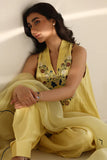 Sania Maskatiya - Nyri - Raw Silk / Raw Silk / Organza - Lemon Yellow - 3 Piece