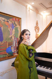 Fozia Khalid - OLIVE Green - Silk & Organza - 3 Piece