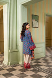 Maria Osama Khan - Georgette & Tissue Silk Celeste Suit For Women - Sapphire - 3 Piece