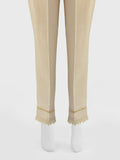 Oaks - Women Beige Lawn Trouser  - 1 Piece