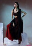 Shahid Chuhan - Obsidian Flame Chiffon, Silk Saree For Women - Black