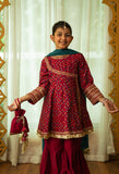 Cheeco Chic - Cotton Silk Gharara For Girl - Pink - 3 Piece