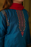 Cheeco Chic - Cotton Silk Gharara For Girl - Peacock - 3 Piece