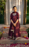 Cheeco Chic - Cotton Silk Frock For Girl - Plum - 3 Piece