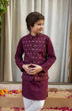 Cheeco Chic - Cotton Silk Waistcoat For Boy - Plum - 1 Piece