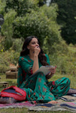 Saba Qamar Zaman in Vivian by Maria Osama Khan- Green - Grip Silk & Tissue Silk - 3 Piece