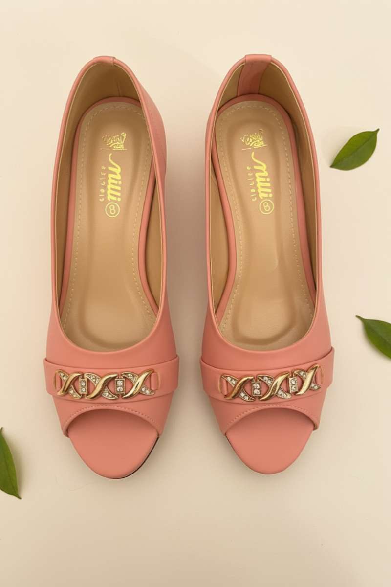 Milli Shoes - Peep Toe Wedge Heel - Pink