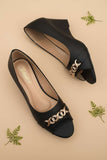 Milli Shoes - Peep Toe Wedge Heel - Black