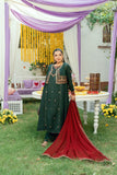 Omal by Komal - Nayab - Bottle Green Dobby - 3 Piece