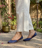 Hemo Handicraft - Polka Dot Khussa For Women - Blue