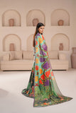 Anayra Amal - Poly Raw Silk Canvas Printed Suit For Women - Green - 3 Piece