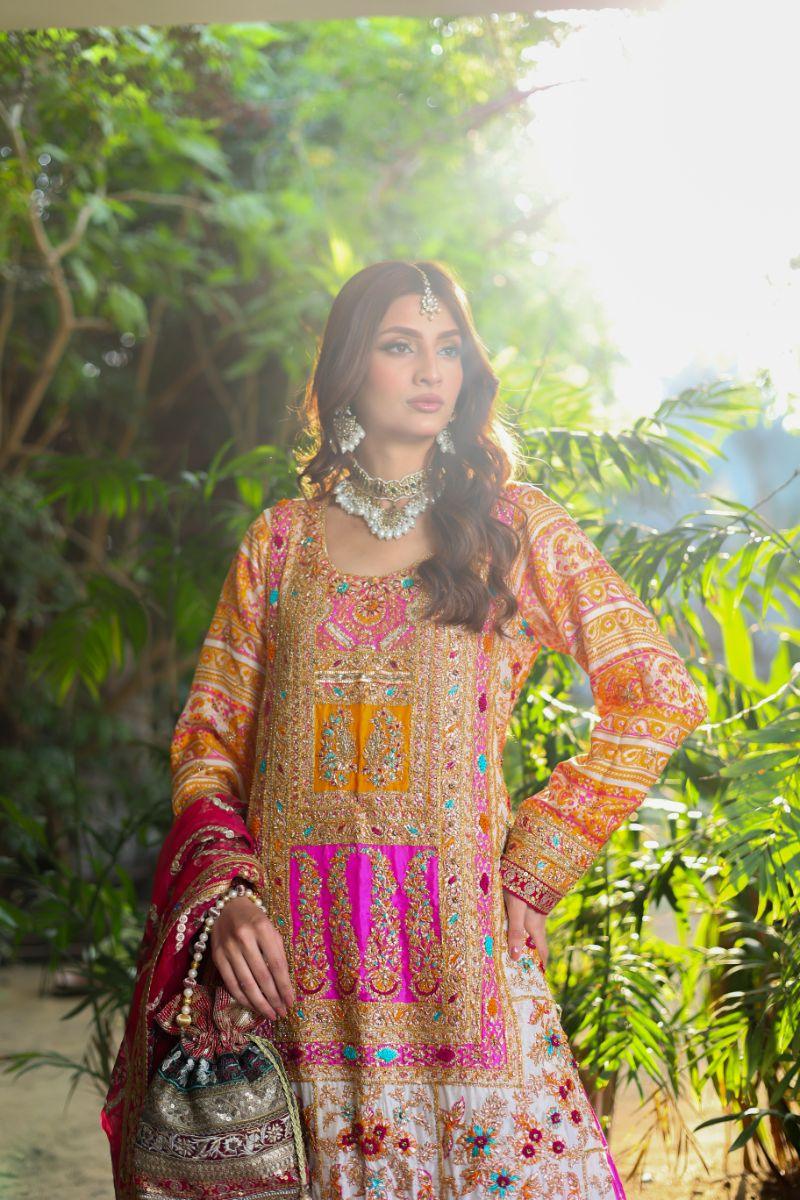 Huma Adnan - Rani - Silk - Off white - 3 Piece
