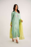 Leon -Elara Sheesha Silk Suit For Women - Soft Mint - 2 Piece
