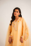 Leon -Lyra Sheesha Silk Suit For Women - Butter Yellow - 2 Piece