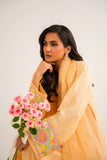 Leon -Lyra Sheesha Silk Suit For Women - Butter Yellow - 2 Piece