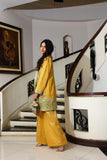 Huma Adnan - Roshni - Chiffon - Yellow - 3 Piece