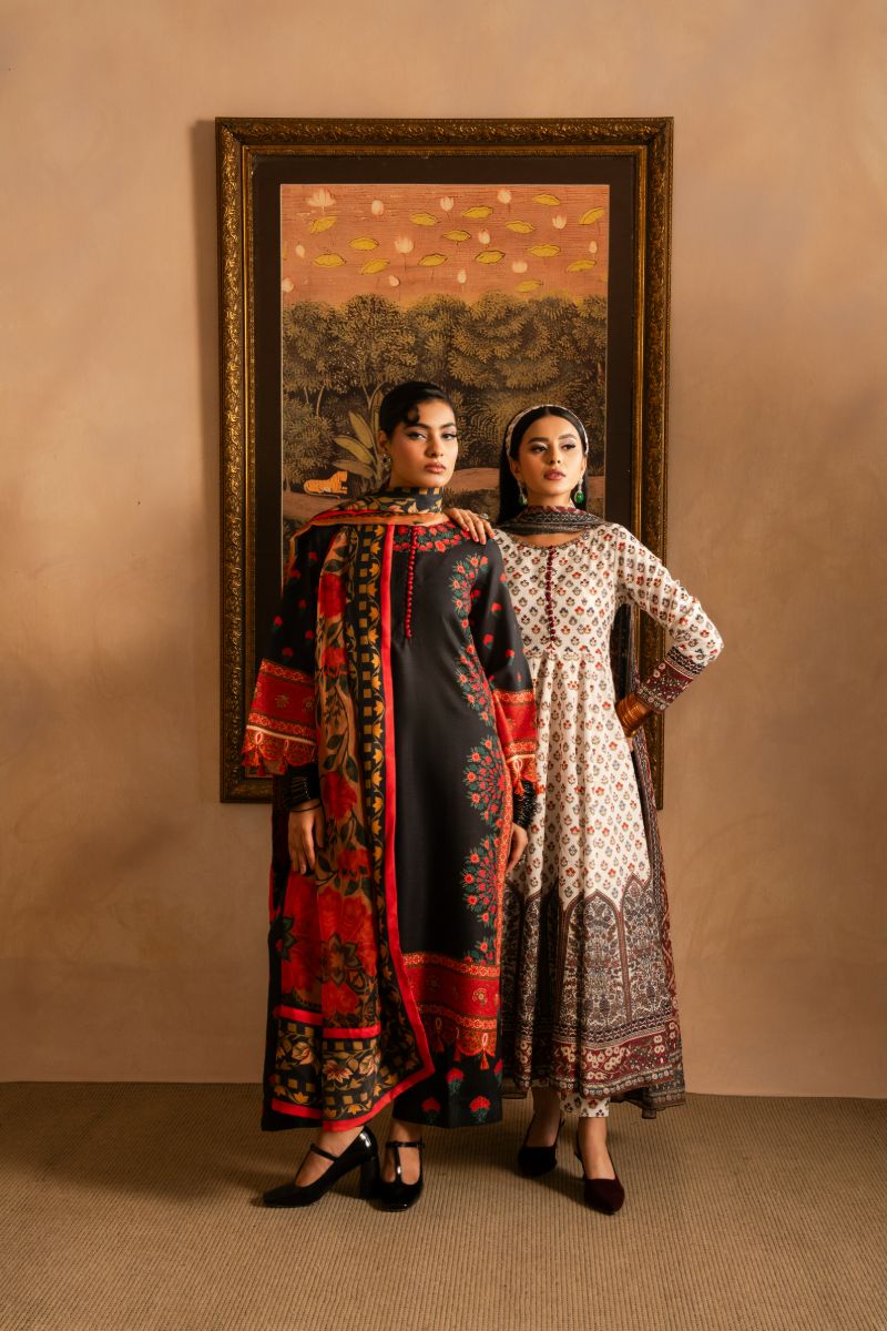 Maria Osama Khan - Raila  - Black - Lawn & Organza - 3 Piece