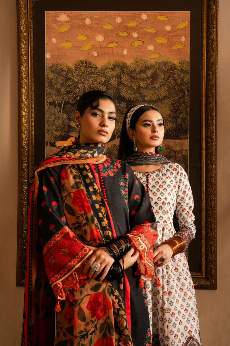 Maria Osama Khan - Raila  - Black - Lawn & Organza - 3 Piece