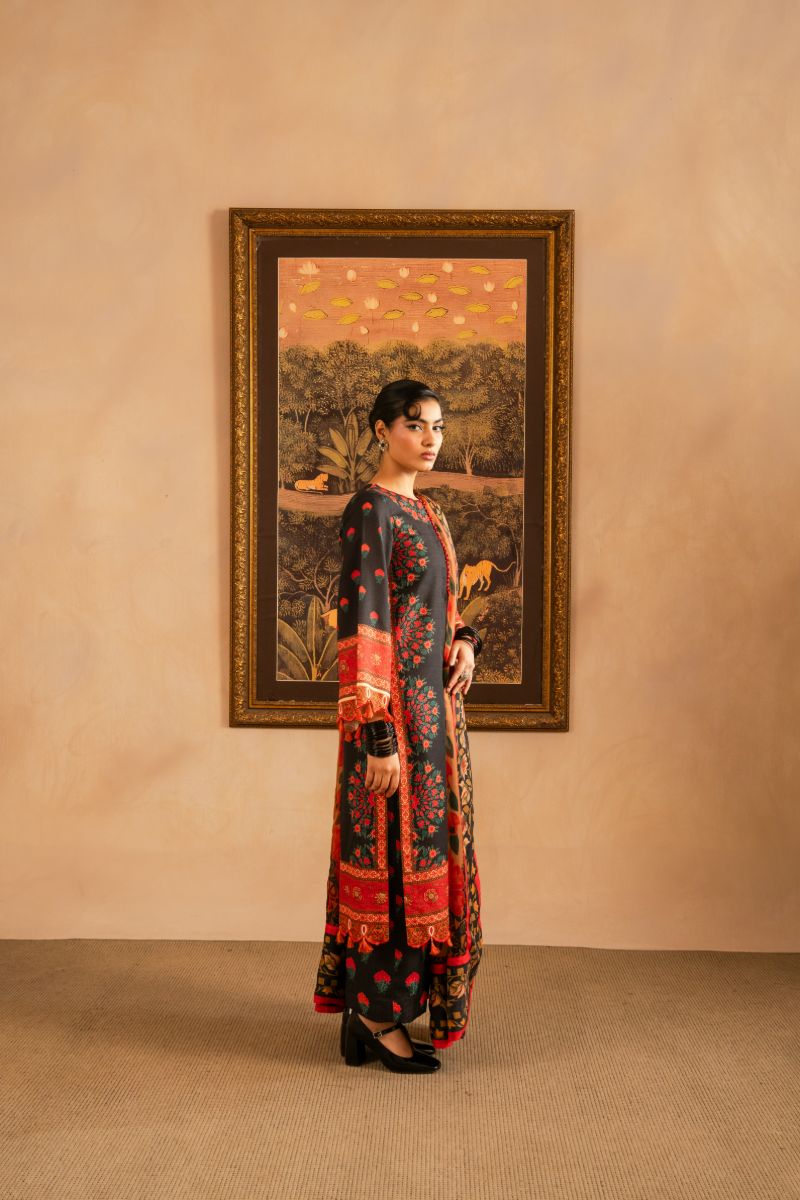 Maria Osama Khan - Raila  - Black - Lawn & Organza - 3 Piece