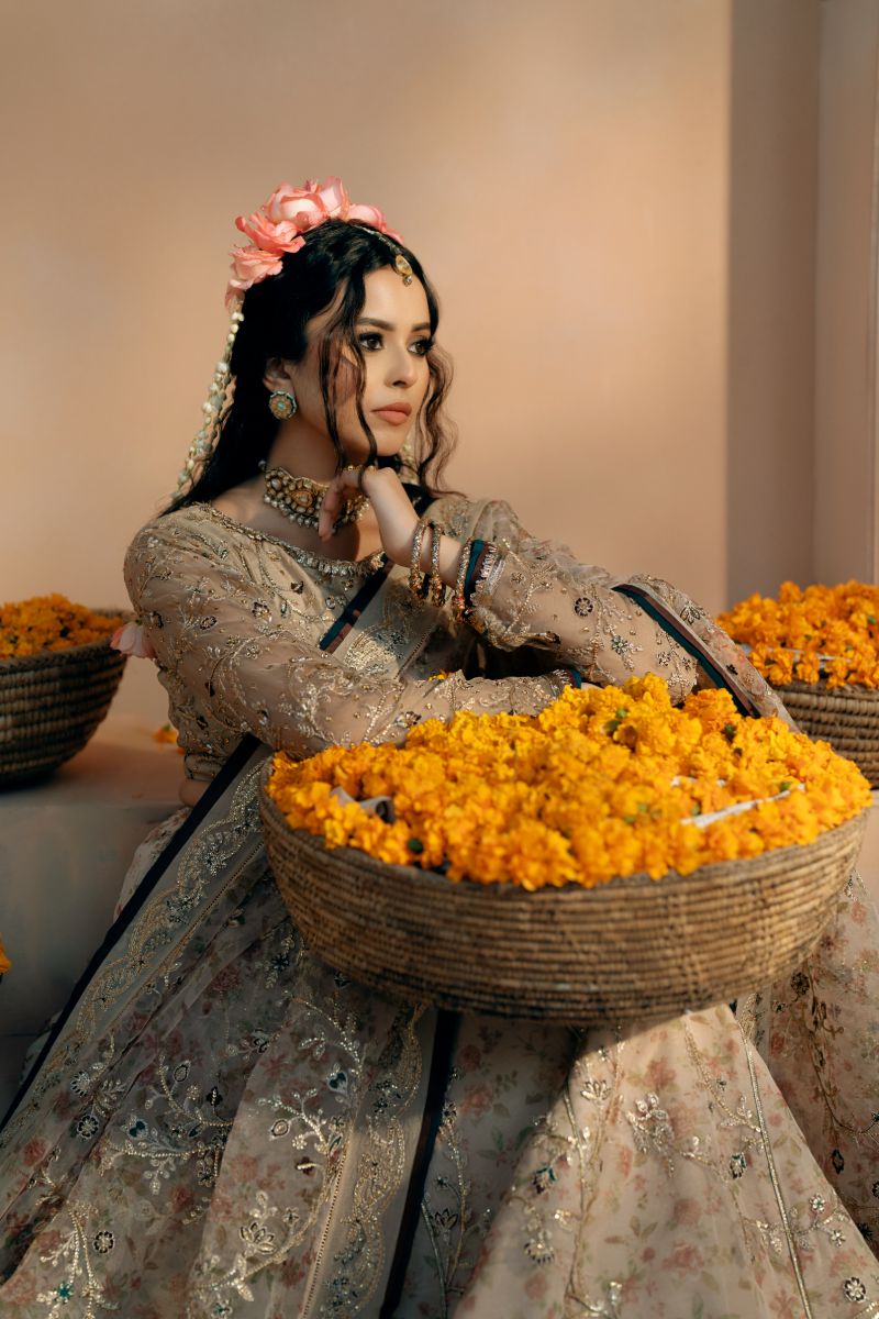 Fozia Khalid - Rasam - Organza - Beige - 3 Piece
