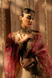Fozia Khalid - Roka - Organza - Beige skin & magenta - 4 Piece