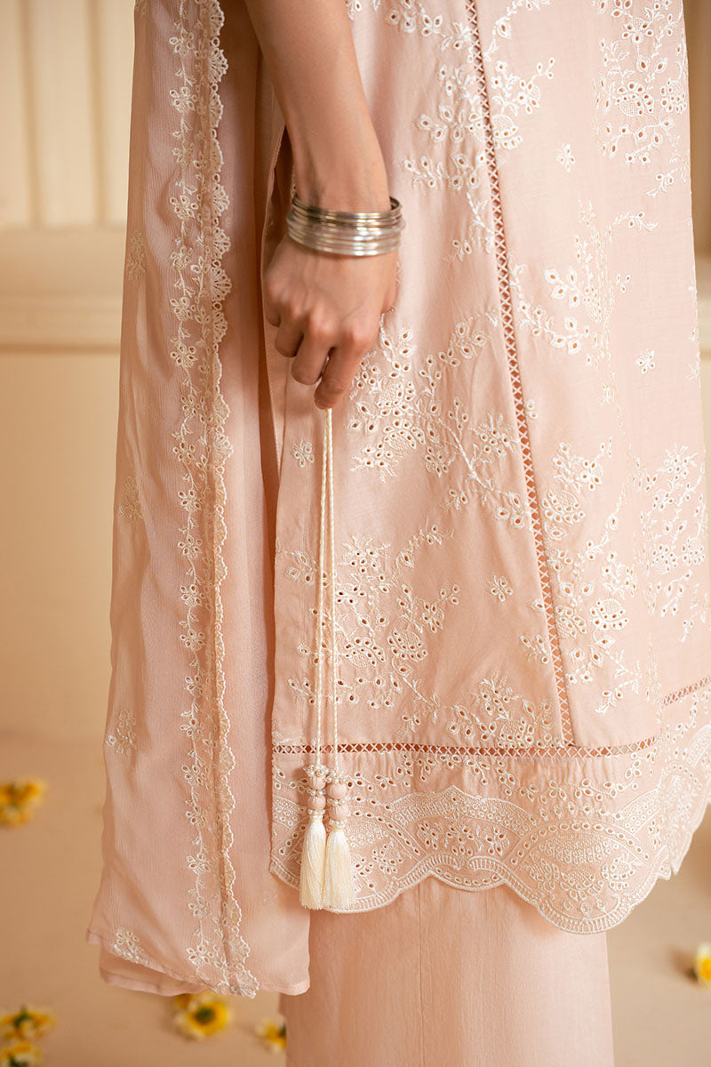 Cross Stitch - ROSY DUSK - Chikankari Lawn - 3 Piece - Unstitched