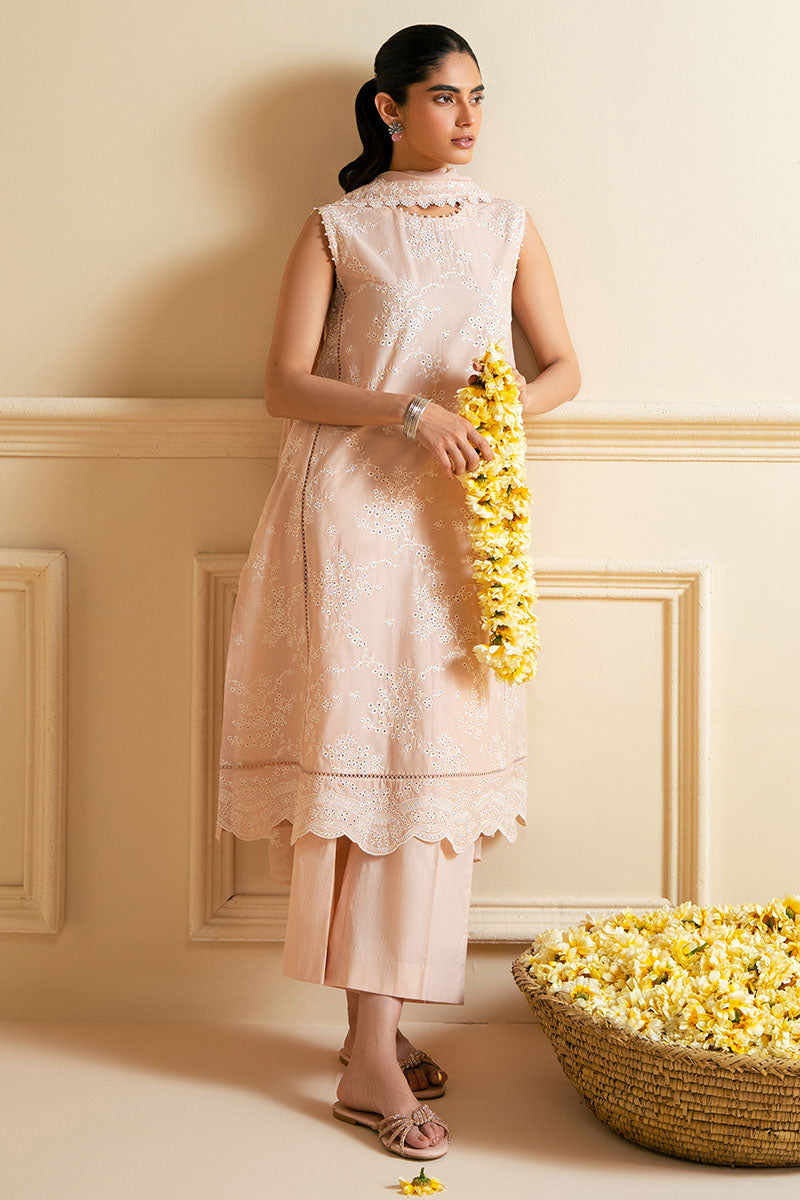 Cross Stitch - ROSY DUSK - Chikankari Lawn - 3 Piece - Unstitched