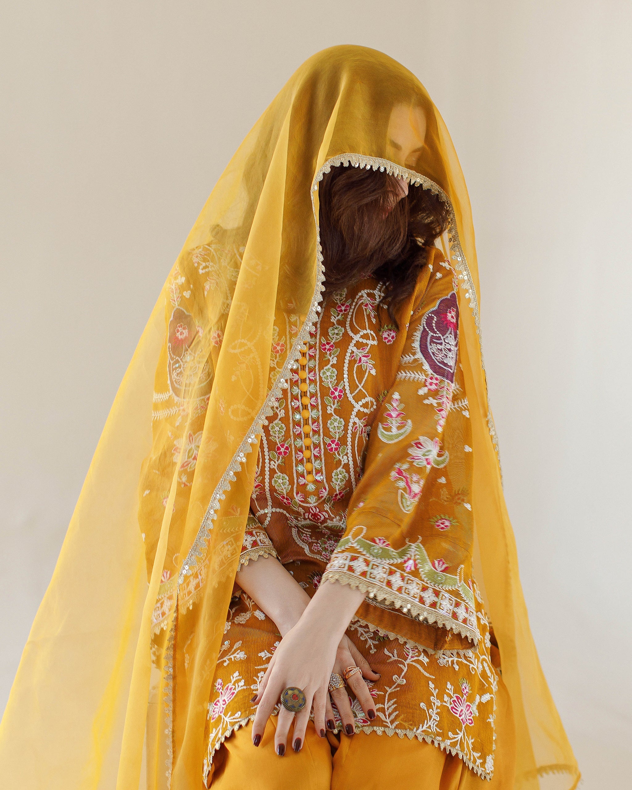 Ombrella - Sunshine - Khaadi Net - Mustard - 3 Piece