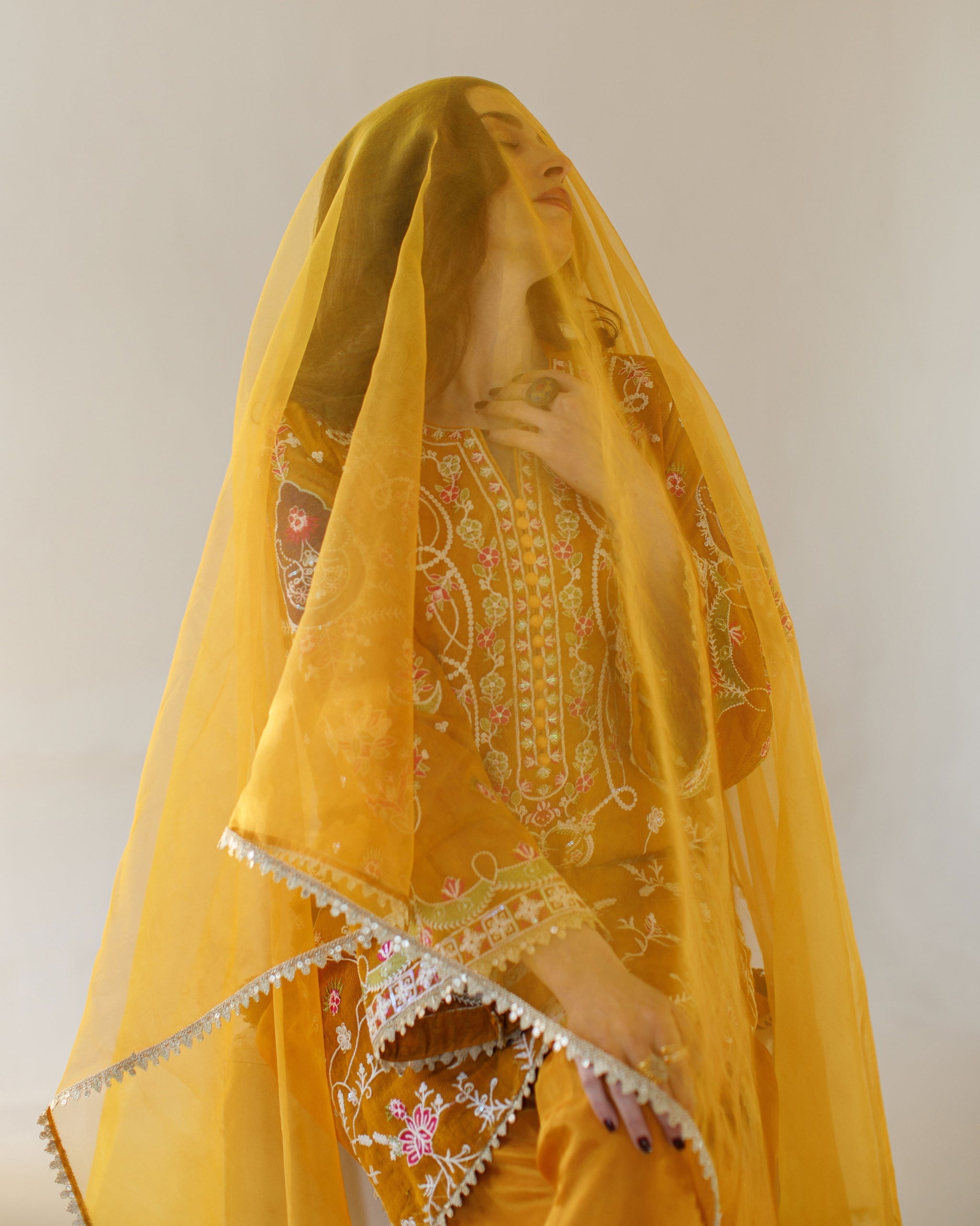 Ombrella - Sunshine - Khaadi Net - Mustard - 3 Piece