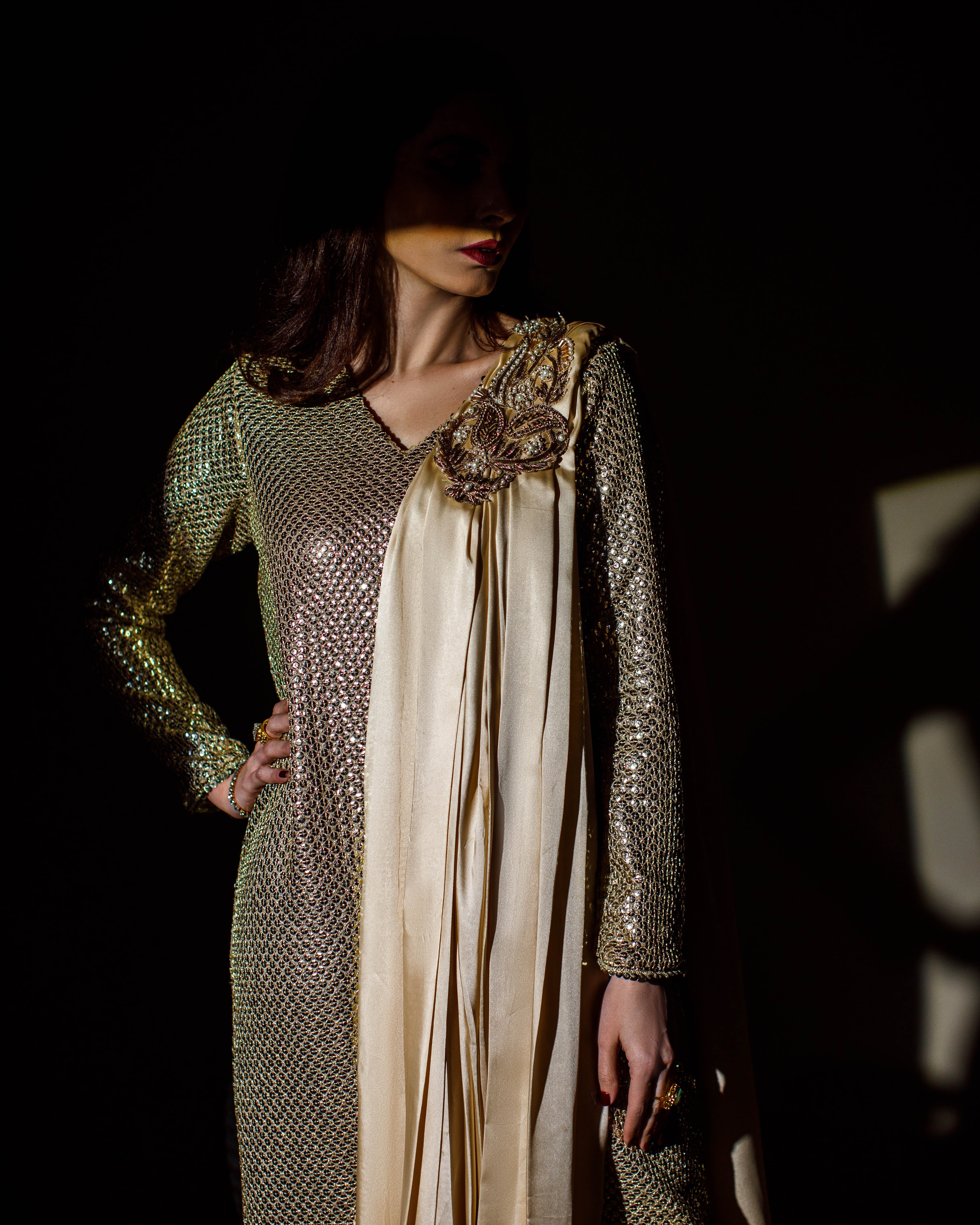 Ombrella - Golden Mirage - Georgette - Gold - 1 Piece