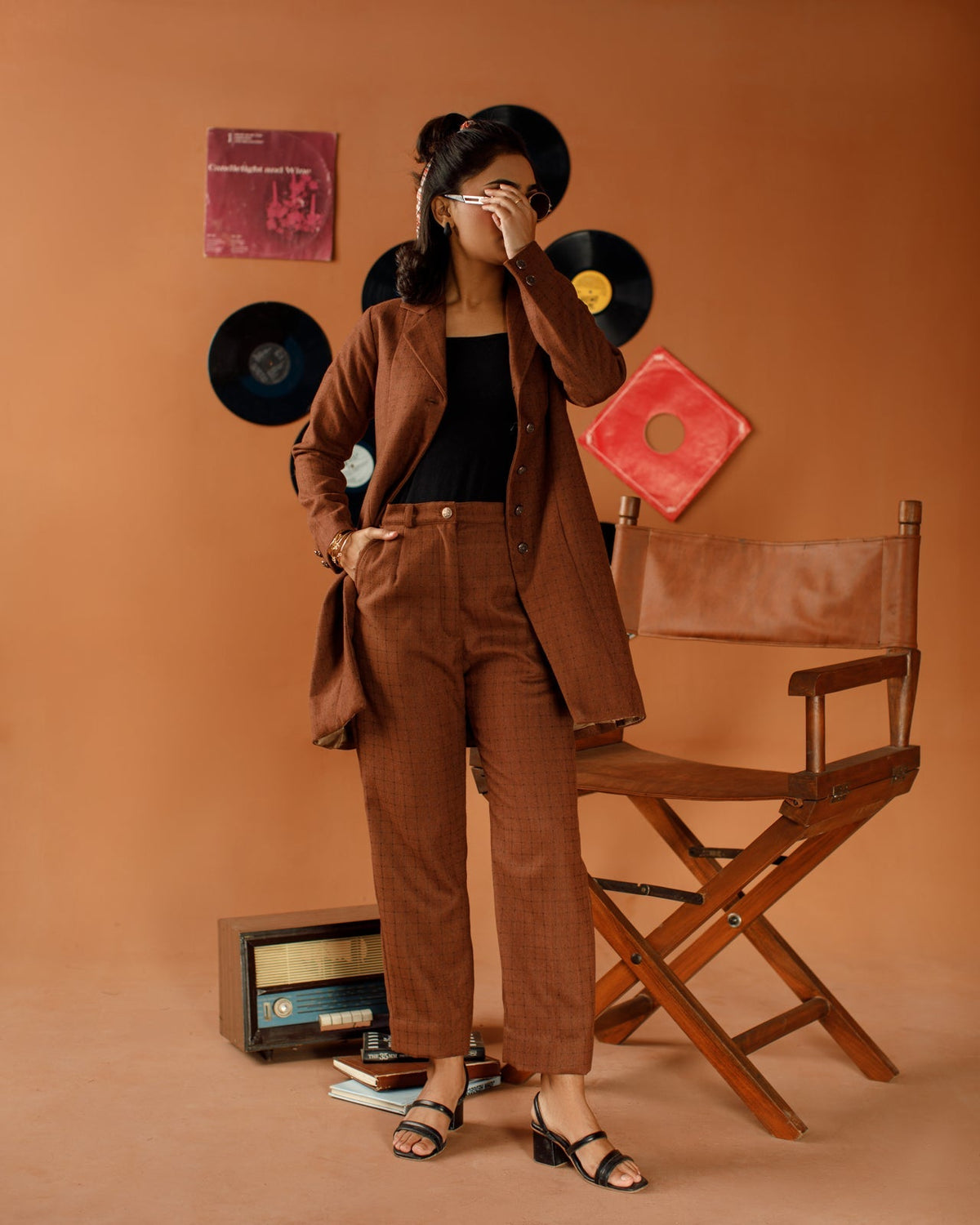 Ombrella - Bronze Boss Brown winter jersey Co-Ord Set For Women - 2 Piece