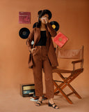 Ombrella - Bronze Boss Brown winter jersey Co-Ord Set For Women - 2 Piece