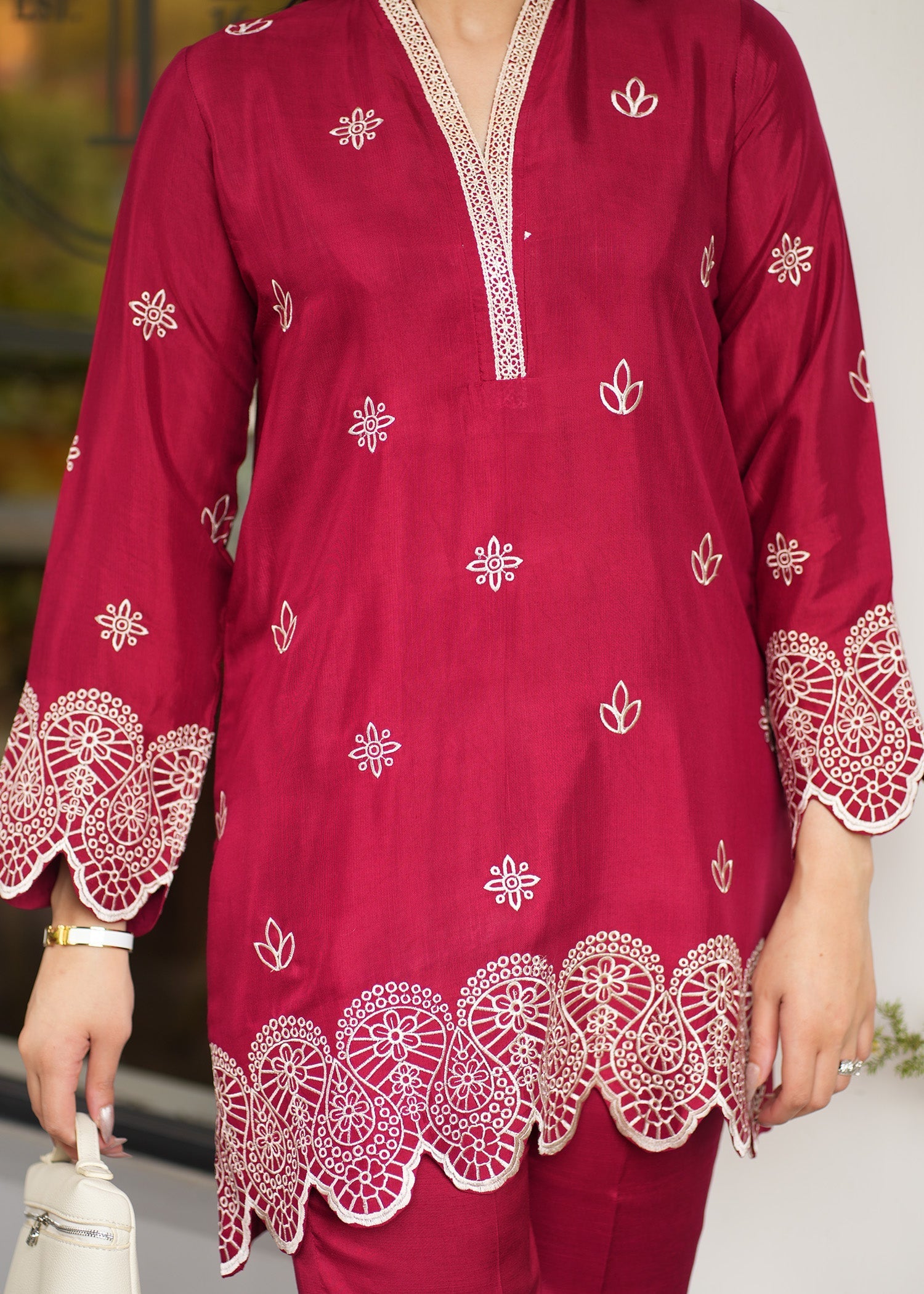 Allure by IH - BERRY - Cherry Red - Raw Silk - 2 Piece
