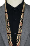 Black Wolf - IKAT ETHNIC MEN SCARF - BLACK - SILK - 1 Piece