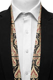 Black Wolf - IKAT ETHNIC MEN SCARF - BLACK - SILK - 1 Piece