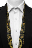 Black Wolf - GOLDEN BAROQUE MEN SCARF - BLACK - SILK - 1 Piece
