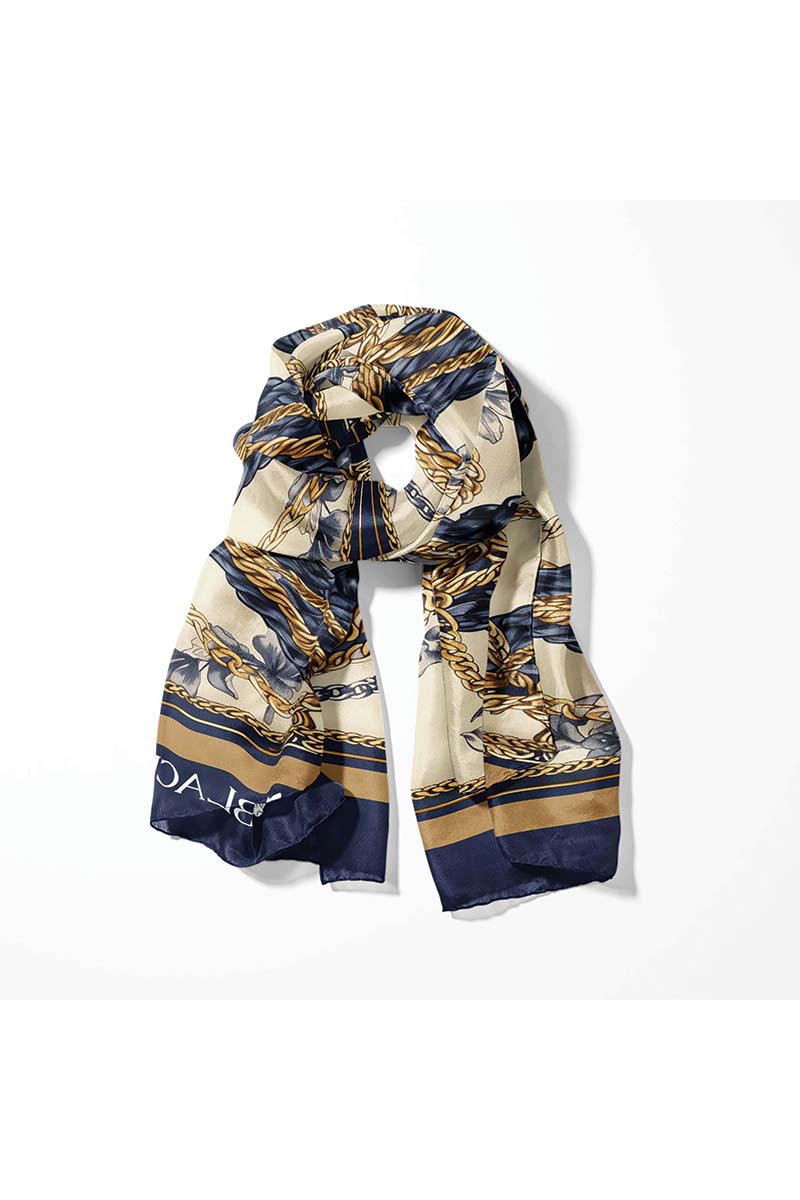 Black Wolf - NEW BELT CHAIN MEN SCARF - OFF WHITE - SILK - 1 Piece