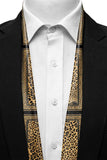 Black Wolf - WILD ANIMAL MEN SCARF - BLACK - SILK - 1 Piece