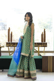 Shehrnaz - SHK-1030 - Off White - Block Print - Gharara - 2 Piece - Studio by TCS