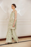 Shehrnaz - Solene - SHK-1487 - Sea Green & Beige - Viscose Raw Silk - Gharara - 3 Piece
