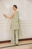 Shehrnaz - Solene - SHK-1487 - Sea Green & Beige - Viscose Raw Silk - Gharara - 3 Piece