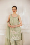 Shehrnaz - Solene - SHK-1487 - Sea Green & Beige - Viscose Raw Silk - Gharara - 3 Piece