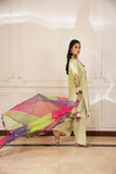 Shehrnaz - Vana - SHK-1490 - Pistachio green - Cotton net - Kurta Set 3 Pcs - 3 Piece