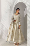 Shehrnaz - Ivory & Gold Foil-Printed Peshwaz Set - Off-white - 3 Piece