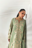 Shehrnaz - Sage Green Heavy Embroidered Scalloped Suit - Mint - 3 Piece