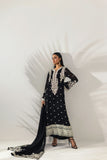 Shehrnaz - Midnight Black Silver Embroidered Chiffon Suit - Black - 3 Piece