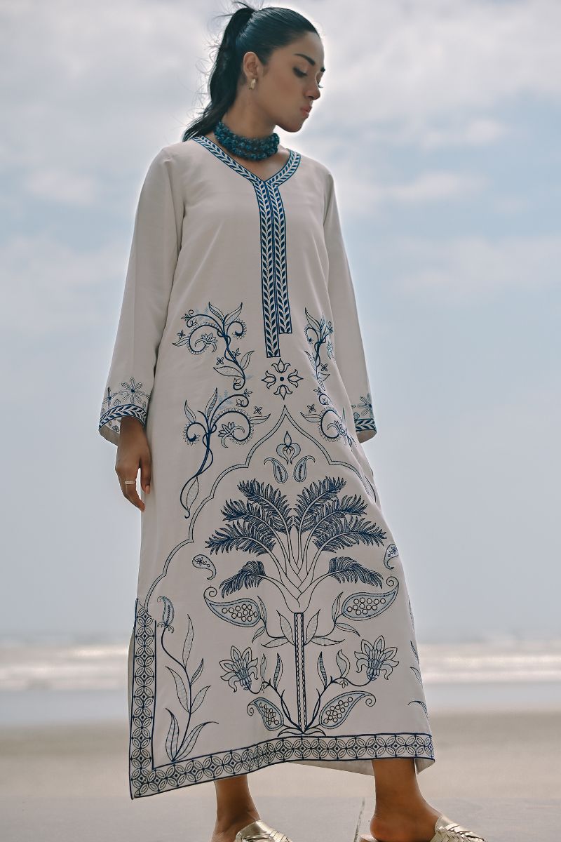 Gul E Noor - Palm Breeze - Off White - Bamberg Cotton - 2 Piece